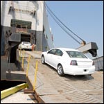 Loading cars on ship
