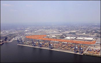 Air view of the port